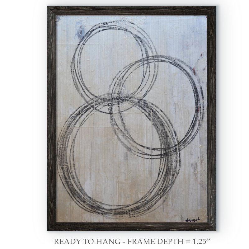 « circulaire i » par paul cezanne-image-cadre de dessin, H 22 po x l 30 po x P 1 po, Encadré à imprimé ébène