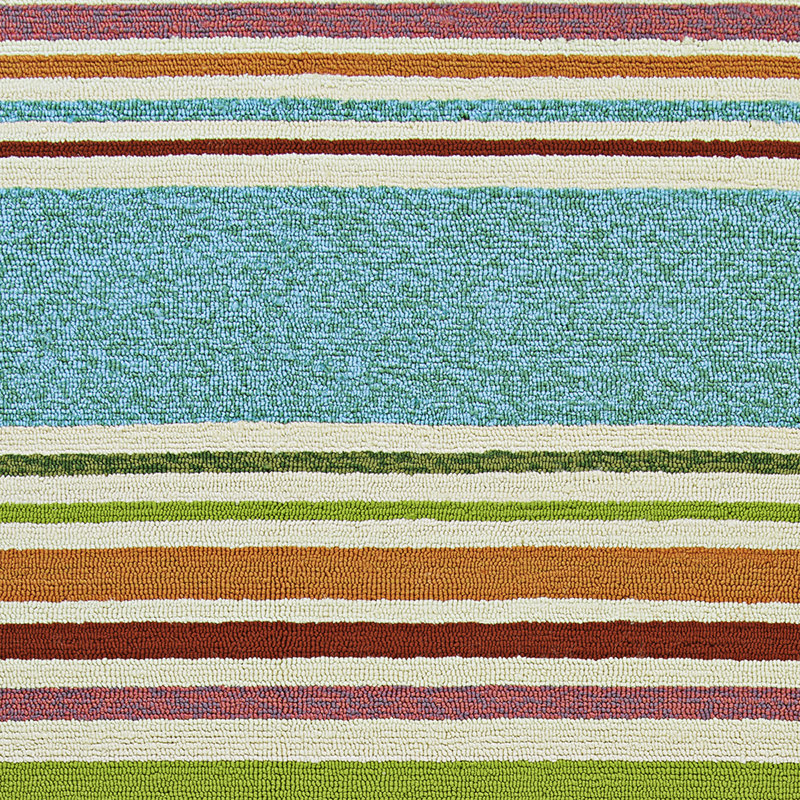 Tapis intérieur / extérieur rayé multicolore Wallingford, Tapis de couloir 2 pi 6 po x 8 pi 6 po