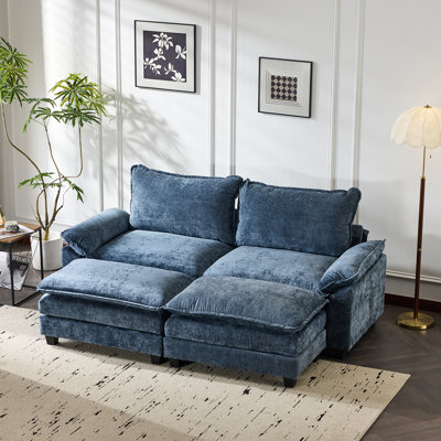 Causeuse à deux couches avec coussins de 86,2 po l 86,2 po Chellie
