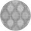Tapis d'intérieur rond lavable en ikat gris et argent 8 pi