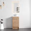Ensemble de meuble-lavabo simple autoportant avec lavabo en céramique blanche Grove, 2 portes à fermeture douce et 1 tablette réglable, ensemble de meuble-lavabo sur pied en chêne naturel-401781683