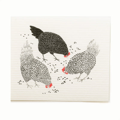 Linge à vaisselle suédois poules