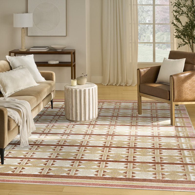 Maridee Rust Modern Indoor Rug, Rectangle 8' x 10'