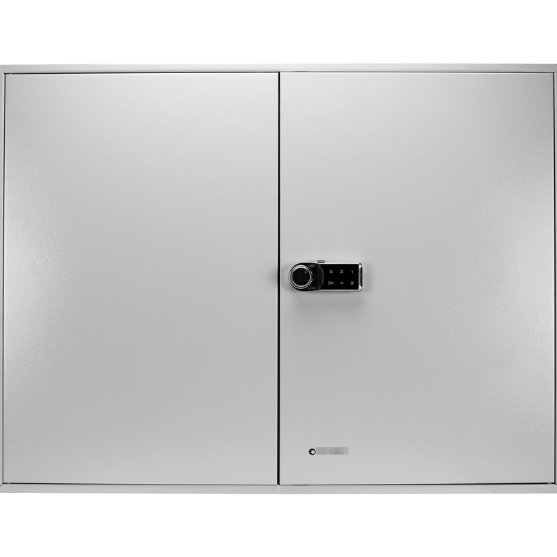 Boîte de rangement 400 clés à clé réglable en gris - Armoire en acier à verrou numérique fixée au mur pour plus de commodité Étiquettes colorées Support d'accessibilité rapide