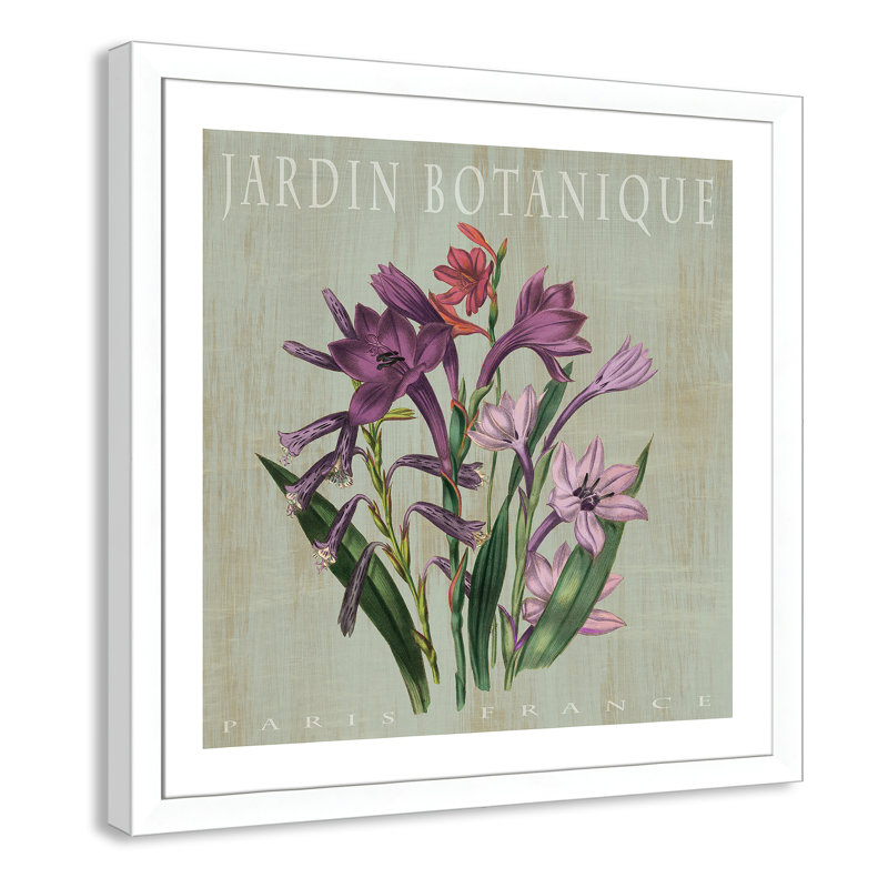 «Botanical Posters», Jardin Botanique II, cadre photo, H 33,5 po x l 33,5 po x P 1,25 po, Blanc