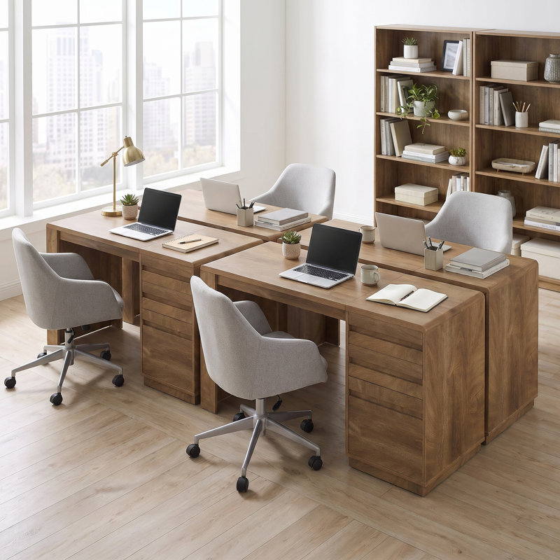 Bureau 55 po avec 3 tiroirs, Brown