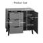 Armoire de rangement Mid-Century moderne avec 3 tiroirs et tablette réglable - 31,5 po de largeur pour le salon, le bureau personnel et le vestibule - gris