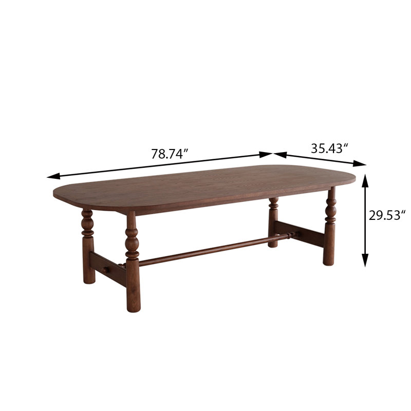 Table de salle à manger 78,74 po, 29.53" H x 78.74" W x 35.43" D