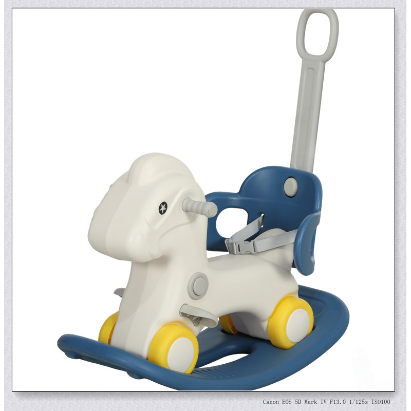 Cheval à bascule 4-en-1 pour tout-petits de 2 à 5 ans Qaba, jouet multifonctionnel avec poignée amovible et planche d'équilibre