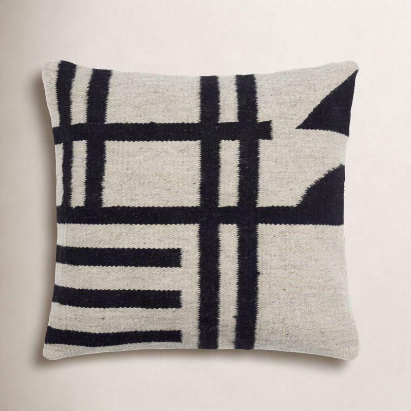 Garold Abstract Throw Pillow, 22" x 22", Polyester/Polyfill