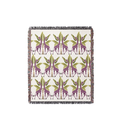 Kossy Giraffe Cotton Blend Blanket Throw