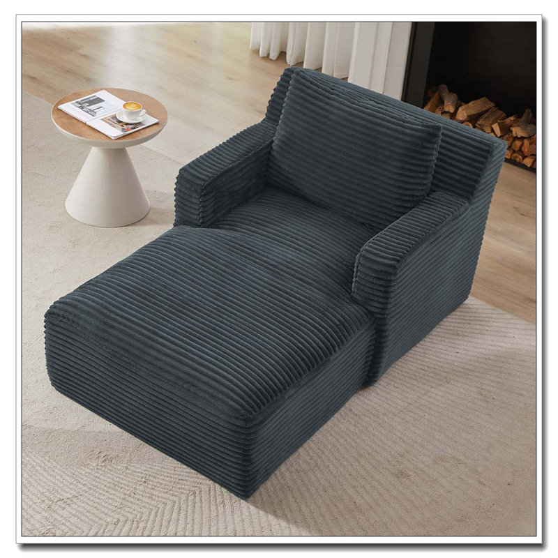 Chaises d'appoint modernes en velours côtelé, Bleu