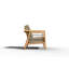 Fauteuil club d'extérieur en teck Mesak avec coussin Sunbrella-1078743029