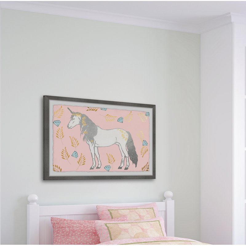 Criss Criss Unicorn Diamonds - Single Picture Frame Print, 38cm H x 45cm W