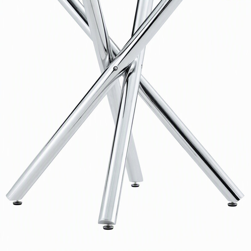 Table de bar moderne en métal galvanisé avec plateau en verre trempé, table de pub robuste à pieds croisés pour bar à la maison, îlot de cuisine, salon