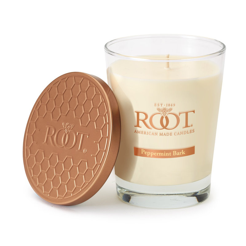 Bougie parfumée à l'écorce de menthe poivrée