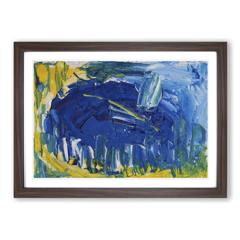 Abstract Art Painting Vol.55 by S.Johnson - Picture Frame Painting Print, 27cm H x 36cm W x 2cm D, Walnut Framed