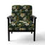 Boho Botanical Oasis Palm - Upholstered Coastal Arm Chair, Tropical Leaves Accent Chair
