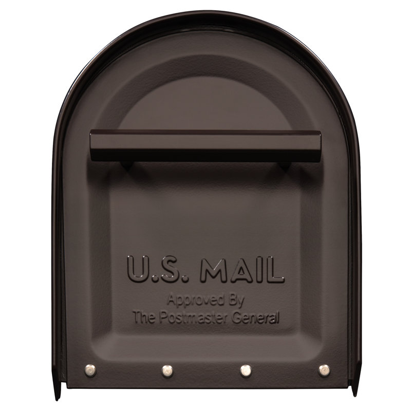 Large Rubbed Bronze Steel Post Mount Mailbox