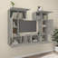 6 Piece TV Cabinet Set Concrete Grey Engineered Wood