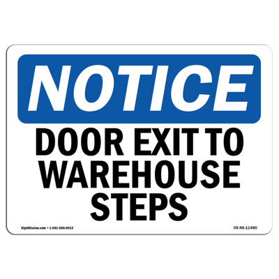 Door Exits to Warehouse Steps Sign