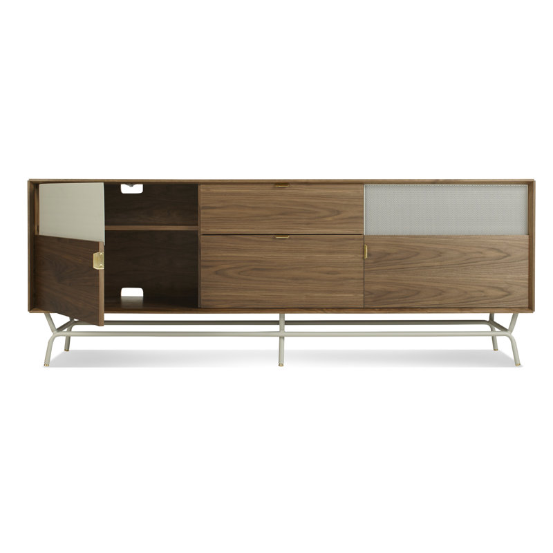Dang Media Console, Walnut/Putty Gray