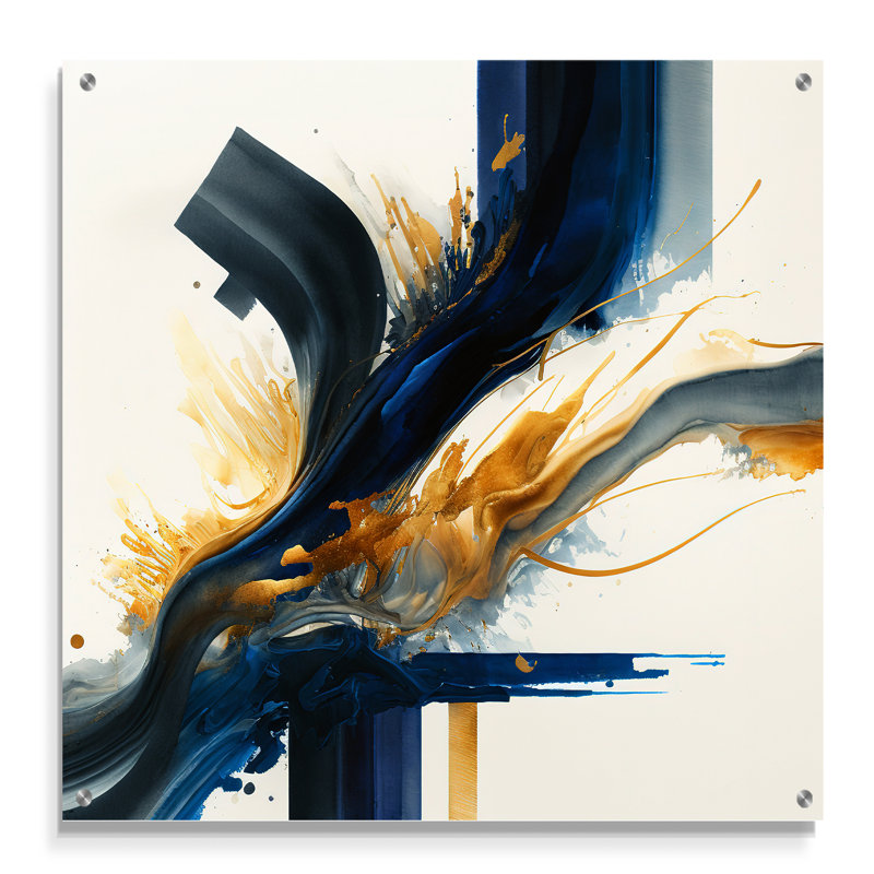 Stylish Spiral Abstract I - Abstract Spirals Acrylique, art mural, H 16 po x l 16 po