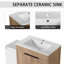Meuble-lavabo autoportant de 42 po avec lavabo en céramique et armoires de rangement, porte à fermeture en douceur, armoire combinée 02430 + 0312, ensemble KD-115922397-115922396