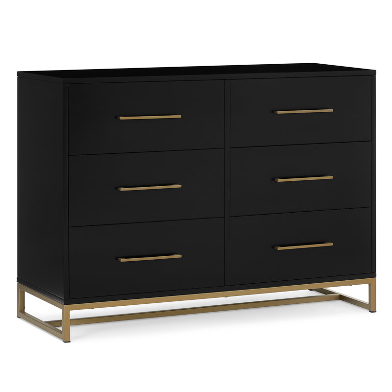 Delta Children Jade 6 Drawer Dresser With Interlocking Drawer System, Black