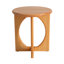 Natural Pine Wood Round End Table - Modern Geometric Cross-Leg Accent Side Table