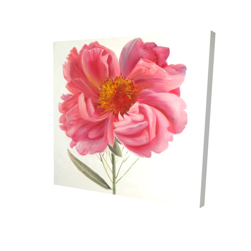 Toile fleur de pivoine rose | Art mural botanique