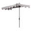 Parasol de terrasse semi-rigide à manivelle de 9 pi avec manivelle et bordure carrée Sidney, auvent gris, mât brun foncé-639809853