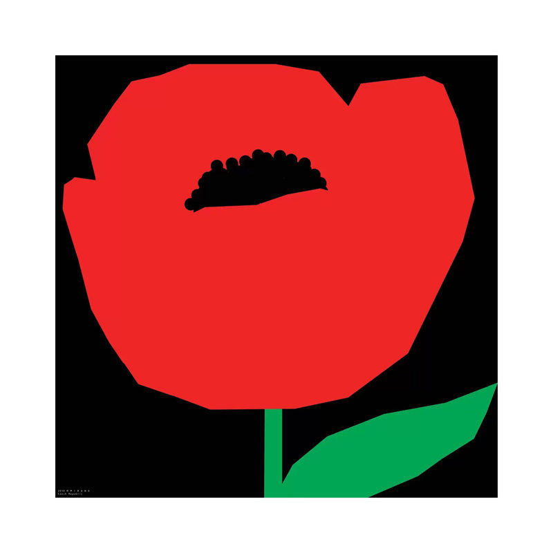 «Red Poppy» par Art Mirano, impression sur toile tendue, H 12 po x l 12 po x P 0,75 po, Toile tendue
