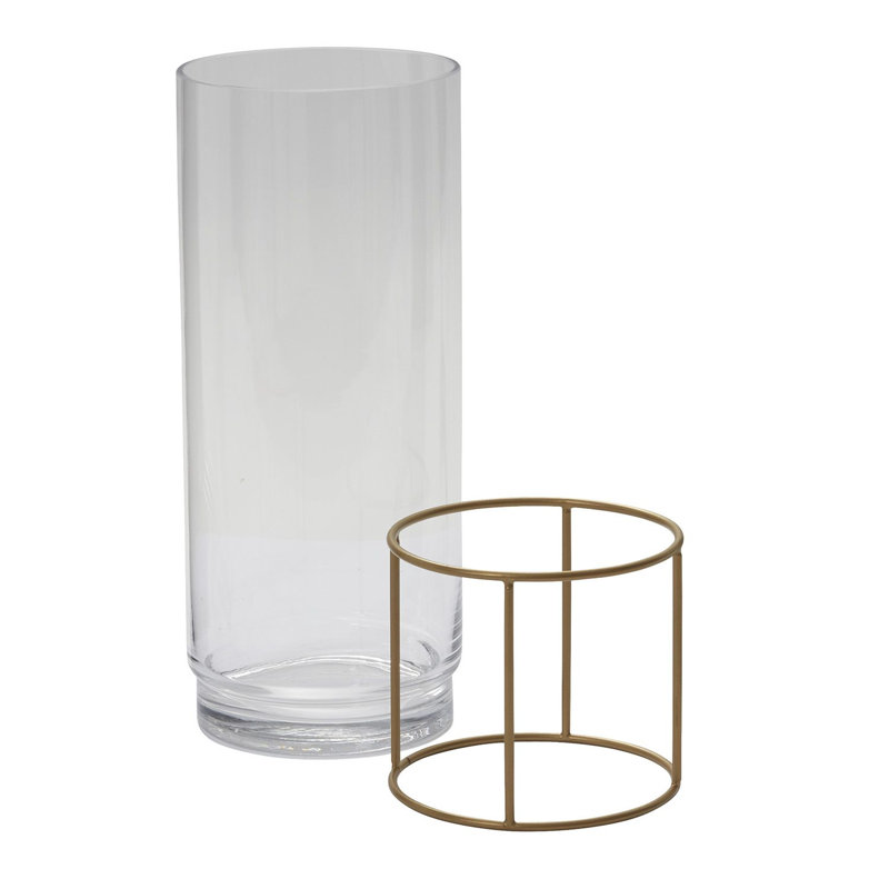 Hane Handmade Glass Table Vase, 15.25" H x 5" W x 5" D