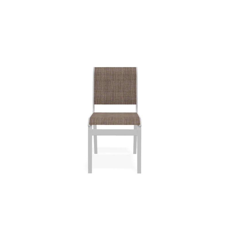 Chaise d'appoint de salle à manger Hiraku, Blanc texturé, Fenouil Augustine Sunbrella®