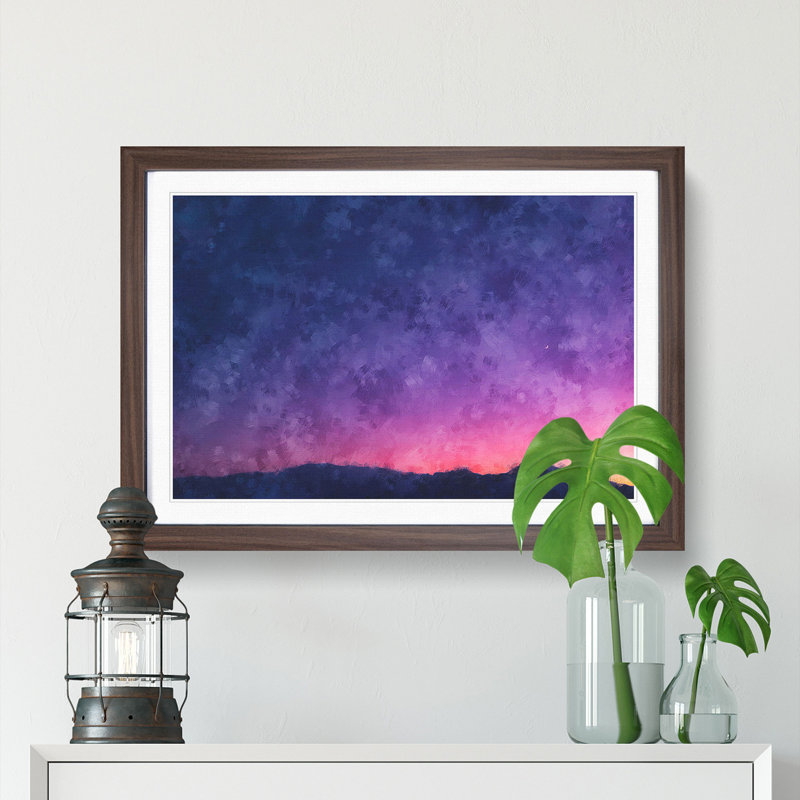 Moon over Iran - Picture Frame Painting Print, 24cm H x 33cm W x 2cm D, Walnut Framed