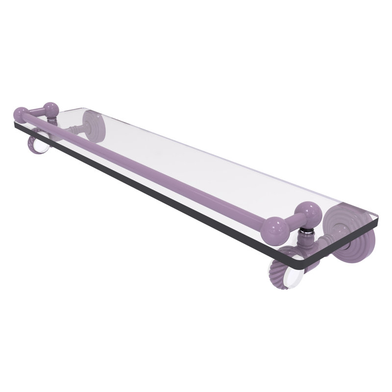 Tablette en verre avec accents torsadés, collection Pacific Grove, H 3,5 po x l 22 po x P 5,5 po, Lavande