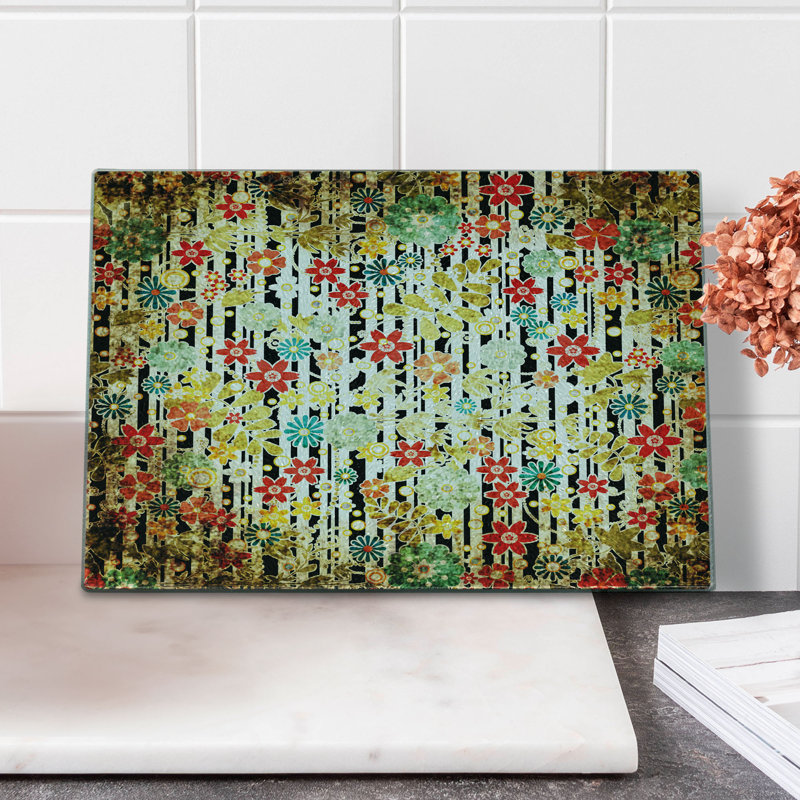 Multicolore planche à découper en verre trempé Ambesonne