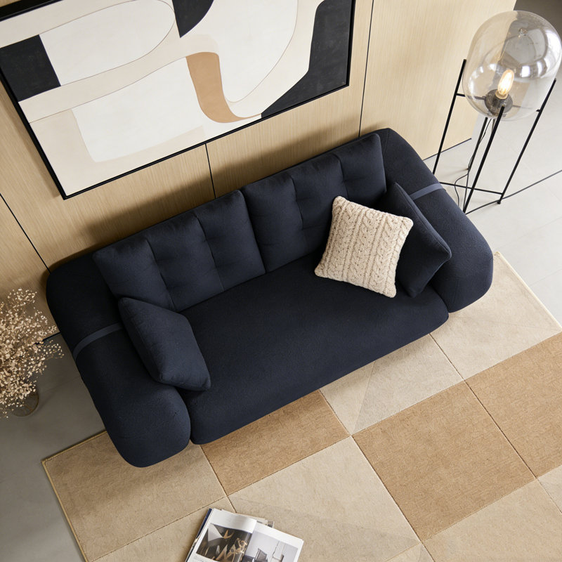 78.7" Multi-Functional Foldable Sofa Bed, Dark Blue