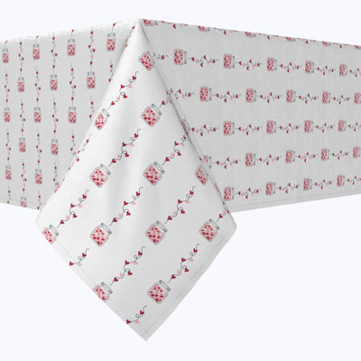 Square Floral Cotton Twill Tablecloth