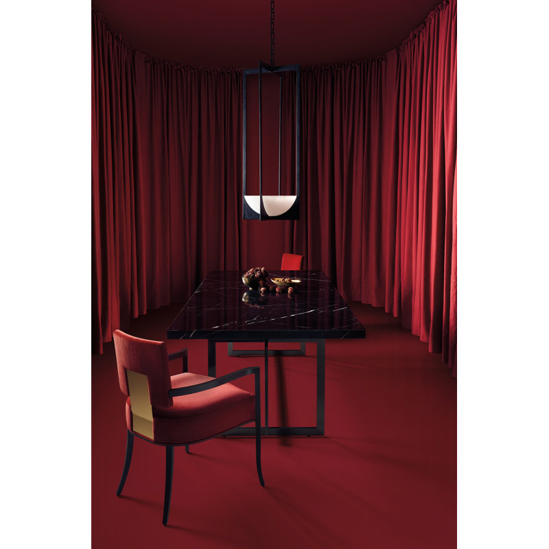Caracole Classic Upholstered Arm Chair, Red, Black/Gold