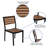 Agit Indoor/Outdoor Square Steel Framed Table with 4 Stackable Faux Teak Chairs-69347600-69347602