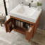 Meuble-lavabo autoportant de style Mid-Century avec comptoir en faux marbre et lavabo en céramique, armoire de rangement à double porte, bois d'ingénierie imperméable (robinet non inclus)