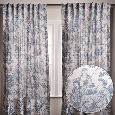 Maison d'Hermine The Miller - Denim 100% Cotton Set of 2 Curtain - 50" x 96"