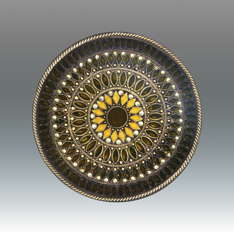 Metal Round Coaster, Brown
