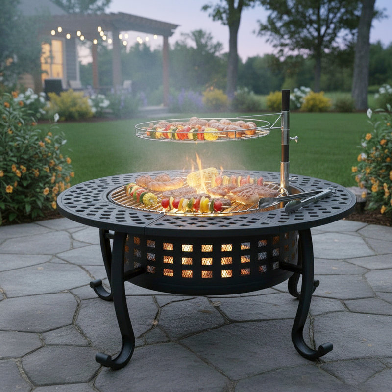 Round Iron Charcoal Fire Pit