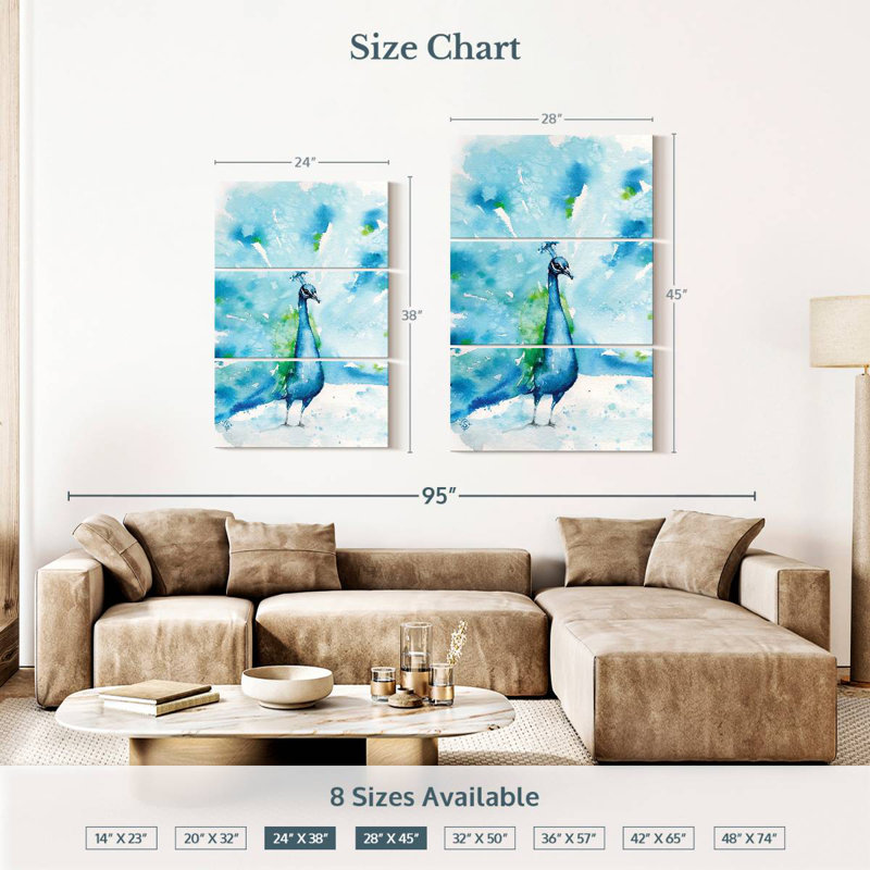 Brampt Peacocks About, 38" H x 24" W