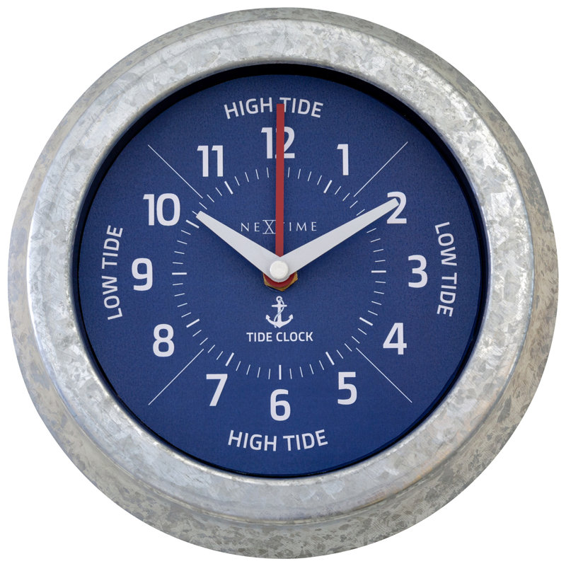 Metal Wall Clock, Silver/Blue