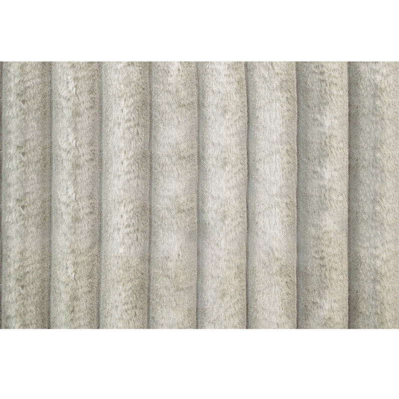 Ensemble modulaire réversible en fourrure de velours Jumbo, Velours côtelé gris vison