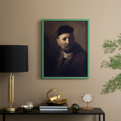 «Vintage Portrait Print», reproduction encadrée en bois massif